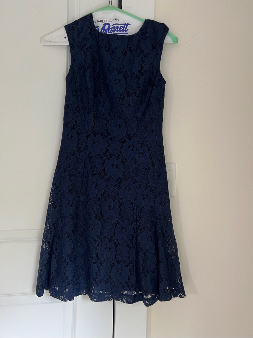 American Living Navy Floral Lace Midi Dress